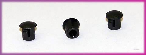 100 X 1/4" Flush Locking Plugs - Hard Black Plastic G812